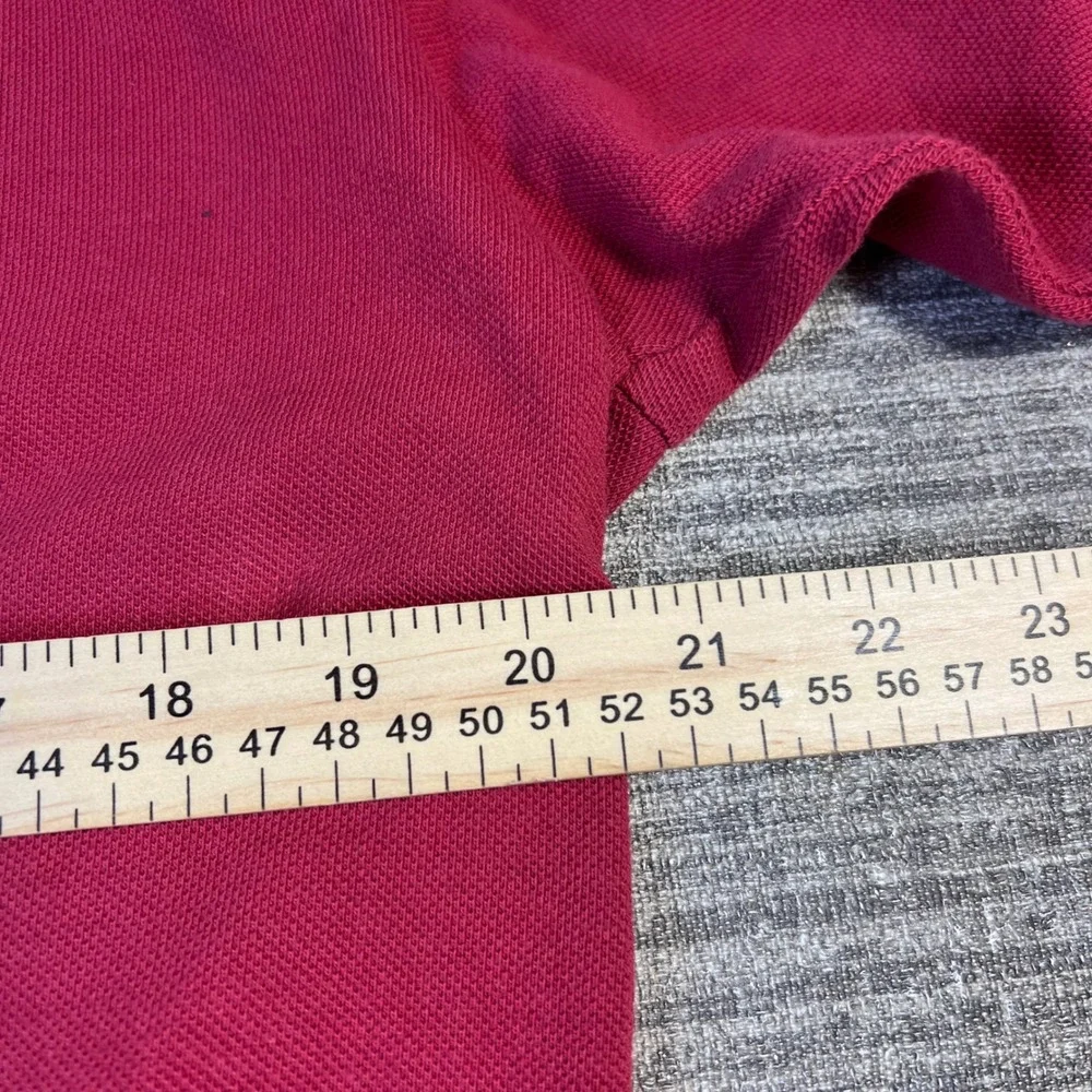 Polo Ralph Lauren Shirt  Mens Medium Red Pique Short Sleeve Pony Logo Cotton